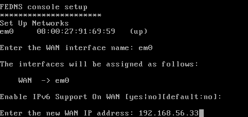 设置WAN IP地址界面