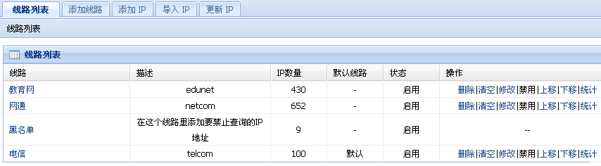 线路列表界面