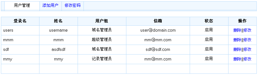 用户列表界面